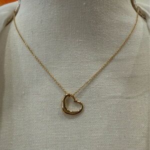 Tiffany & co.Elsa pretty 18k gold 16mm heart pendant necklace